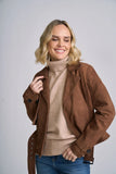 Noir Belted Suede Jacket