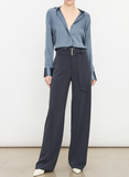 High Waisted Belted Wide Leg Trouser