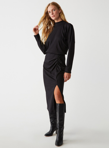 Lila Ultra Rib Blouson Midi Dress