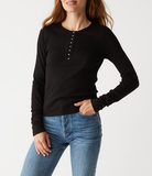 Natalie 1x1 Cotton Hook and Eye Henley