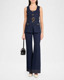 Becker Stretch-Denim Belted Vest