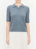 Soft Boucle Silk Blend Polo Sweater