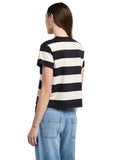 Fiona Jersey Stripe Short Sleeve Crew Tee