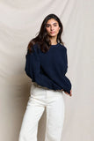 Oversized Ziggy - inside out fleece long sleeve shrunken crewneck sweatshirt
