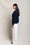 Oversized Ziggy - inside out fleece long sleeve shrunken crewneck sweatshirt