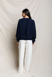 Oversized Ziggy - inside out fleece long sleeve shrunken crewneck sweatshirt