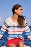 Stripe Cotton Sweater Crew