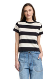 Fiona Jersey Stripe Short Sleeve Crew Tee