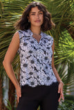 Embroidered Floral Button‑Up Top
