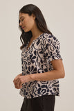 Leslie Printed Cotton Viscose Short Sleeve Top