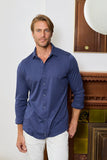 The Marquee Aqua Cotton Long Sleeve Shirt