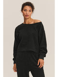 Sherpa Fleece Off Shoulder Top