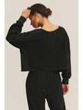 Sherpa Fleece Off Shoulder Top