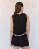 Sleeveless Fray Trim Tank