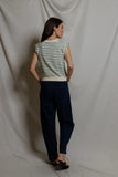 Sloan Stripe French Terry Split Neck