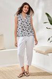 Embroidered Floral Button‑Up Top