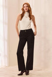 Audrey Comfort Stretch Wide Leg Pintuck Denim Trousers