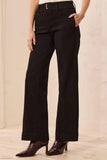 Audrey Comfort Stretch Wide Leg Pintuck Denim Trousers