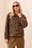 Boucle Button Front Animal Print Jacket