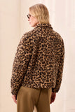 Boucle Button Front Animal Print Jacket