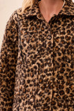 Boucle Button Front Animal Print Jacket