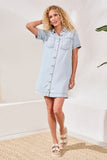 BLUE THREAD Button Front Tencel Denim Shift Dress
