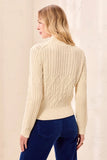 Cable Knit Mock Neck Special Wash Sweater