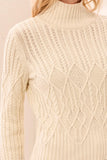 Cable Knit Mock Neck Special Wash Sweater