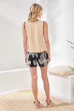 Crochet Trim Ribbed Sleeveless Top