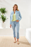 Cropped Denim Jacket With Chest Pockets