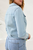 Cropped Denim Jacket With Chest Pockets