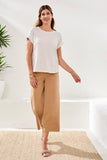 Relaxed Cuffed Short Sleeve Stripe Top