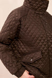 Diamond Quilted Mock Neck Puffer Bomber Coat