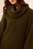 Drama Funnel Neck Long Puff Sleeve Textured Sweater