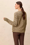 Eyelash Yarn Button-Front Long Sleeve Cardigan