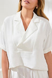 Airflow Draped Lapel Collar Blouse