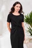Maxi Knit Jersey Dress With Front Twist Knot Detail