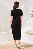 Maxi Knit Jersey Dress With Front Twist Knot Detail