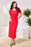 Maxi Knit Jersey Dress With Front Twist Knot Detail