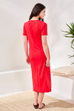 Maxi Knit Jersey Dress With Front Twist Knot Detail