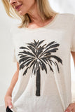 Cotton Slub Embroidered Crewneck Tee
