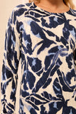 Printed Cable Cotton Crew Neck Sweater