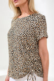 Animal Print Tee w/Ruching