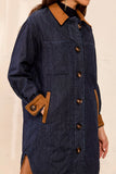 Quilted Denim Jacket W/ Suede