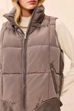 Quilted Puffer Vest w/ Removable Hood