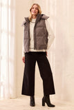 Quilted Puffer Vest w/ Removable Hood