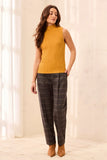 Ribbed Funnel Neck Sleeveless Knit Tank