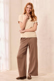 Soft Cotton Blend Cap Sleeve Top With Topstitch