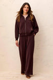 Soft Modal Wide Leg Pant With Pintuck Detail & Elastic Waistband