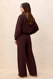 Soft Modal Wide Leg Pant With Pintuck Detail & Elastic Waistband
